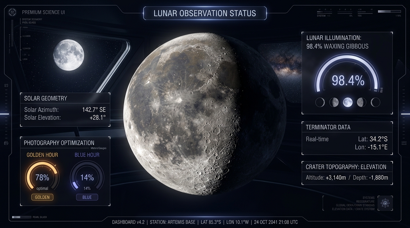 Selene: Fases Lunares, Efemérides & Astronomía